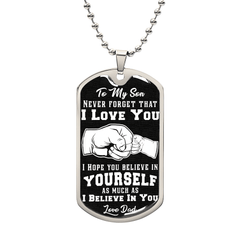 Believe In Yourself - Dog Tag Necklace - Baker's General Store