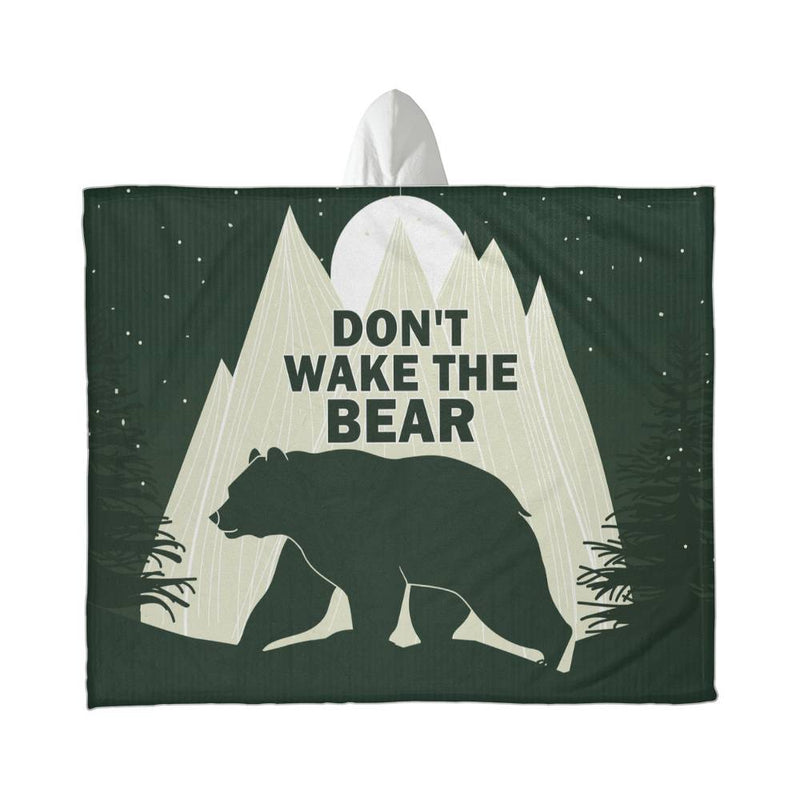 Don't Wake the Bear – Hooded Sherpa Fleece Blanket - Baker's General Store