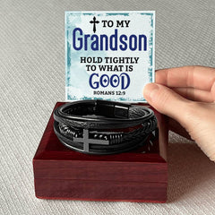 Hold Tightly - Cross Leather Bracelet - Baker's General Store