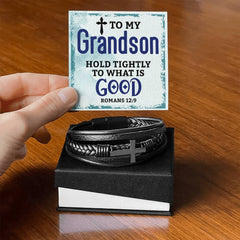 Hold Tightly - Cross Leather Bracelet - Baker's General Store