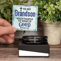 Hold Tightly - Cross Leather Bracelet - Baker's General Store