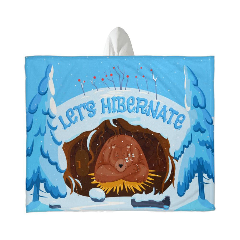Let's Hibernate – Hooded Sherpa Fleece Blanket - Baker's General Store