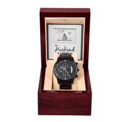 My Husband My Love - Black Chronograph Watch - Baker's General Store