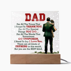 Thank You Dad - Acrylic Square - Baker's General Store