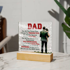 Thank You Dad - Acrylic Square - Baker's General Store