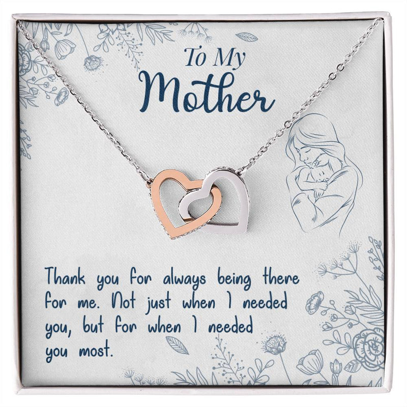 Thank You For Always Being There - Interlocking Hearts Necklace - Baker's General Store