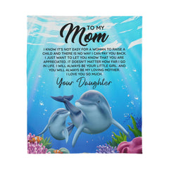 To Mom I Know It's Not Easy – Jersey Fleece Blanket - Baker's General Store