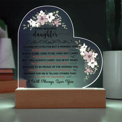 To My Beautiful Daughter – Acrylic Heart Plaque - Baker's General Store