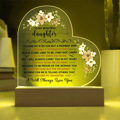 To My Beautiful Daughter – Acrylic Heart Plaque - Baker's General Store