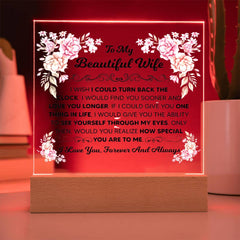 To My Beautiful Wife – Acrylic Square - Baker's General Store
