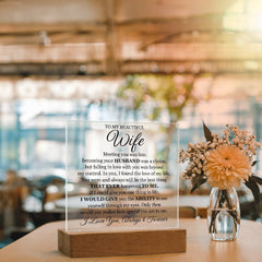 To My Beautiful Wife (Printed) – Acrylic Square - Baker's General Store
