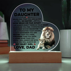 To My Daughter Braver – Acrylic Heart Plaque - Baker's General Store
