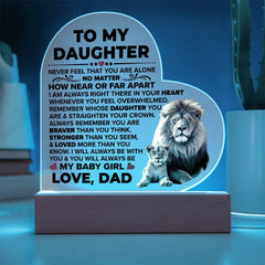 To My Daughter Braver – Acrylic Heart Plaque - Baker's General Store