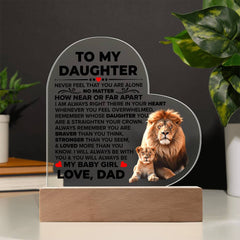 To My Daughter Braver – Acrylic Heart Plaque - Baker's General Store