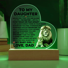 To My Daughter Braver – Acrylic Heart Plaque - Baker's General Store