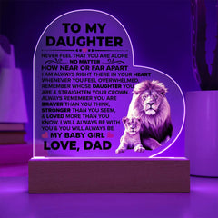 To My Daughter Braver – Acrylic Heart Plaque - Baker's General Store