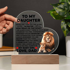 To My Daughter Braver – Acrylic Heart Plaque - Baker's General Store