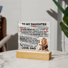To My Daughter Braver – Acrylic Square - Baker's General Store