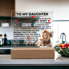 To My Daughter Braver – Acrylic Square - Baker's General Store