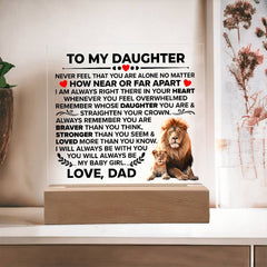 To My Daughter Braver – Acrylic Square - Baker's General Store
