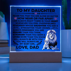 To My Daughter Braver – Acrylic Square - Baker's General Store
