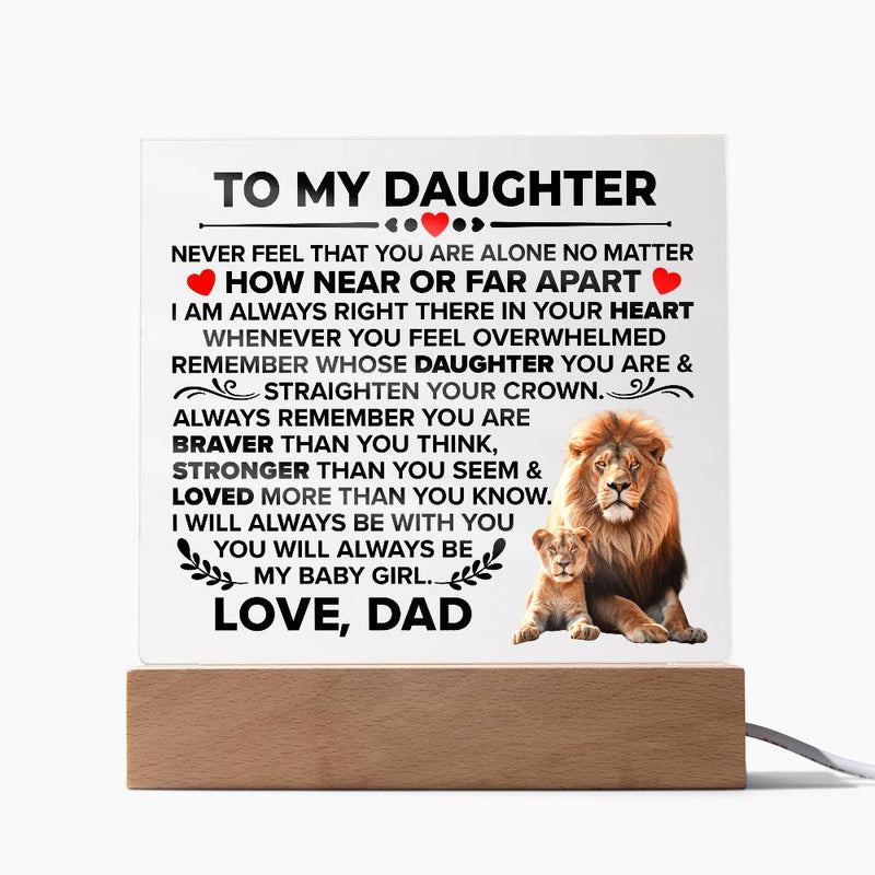 To My Daughter Braver – Acrylic Square - Baker's General Store