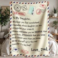 To My Daughter Braver (From Dad) – Sherpa Fleece Blanket - Baker's General Store