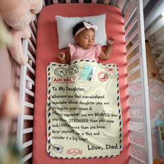 To My Daughter Braver (From Dad) – Sherpa Fleece Blanket - Baker's General Store
