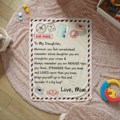 To My Daughter Braver I Love You (From Mom) – Sherpa Fleece Blanket - Baker's General Store