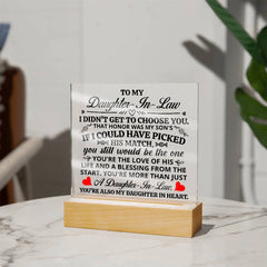To My Daughter-in-Law Honor – Acrylic Square - Baker's General Store