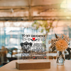 To My Daughter Lion Crown – Acrylic Square - Baker's General Store