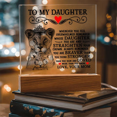 To My Daughter Lion Crown – Acrylic Square - Baker's General Store