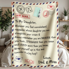 To My Daughter Loved (From Dad & Mom) – Sherpa Fleece Blanket - Baker's General Store