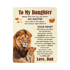 To My Daughter Never Feel Alone – Sherpa Fleece Blanket - Baker's General Store