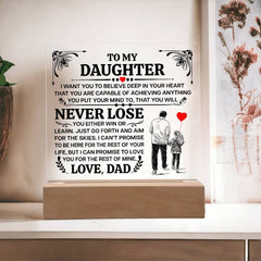 To My Daughter Promise – Acrylic Square - Baker's General Store