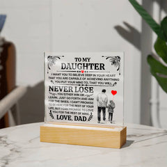 To My Daughter Promise – Acrylic Square - Baker's General Store