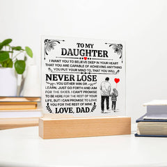 To My Daughter Promise – Acrylic Square - Baker's General Store