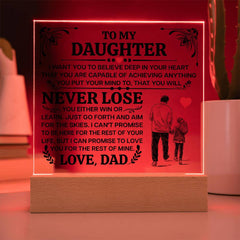 To My Daughter Promise – Acrylic Square - Baker's General Store