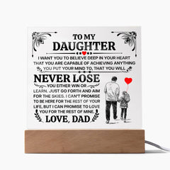 To My Daughter Promise – Acrylic Square - Baker's General Store
