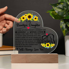 To My Daughter Proud – Acrylic Heart Plaque - Baker's General Store