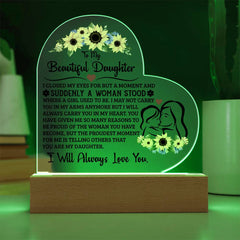 To My Daughter Proud – Acrylic Heart Plaque - Baker's General Store