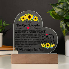 To My Daughter Proud – Acrylic Heart Plaque - Baker's General Store