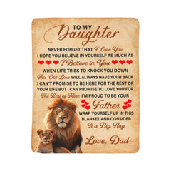 To My Daughter This Old Lion – Sherpa Fleece Blanket - Baker's General Store