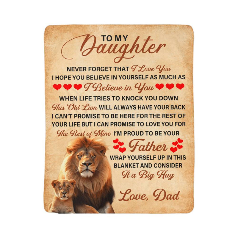 To My Daughter This Old Lion – Sherpa Fleece Blanket - Baker's General Store