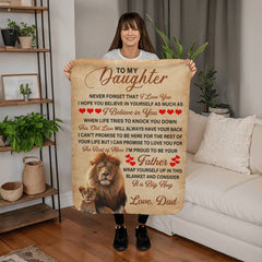 To My Daughter This Old Lion – Sherpa Fleece Blanket - Baker's General Store
