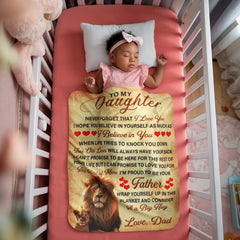 To My Daughter This Old Lion – Sherpa Fleece Blanket - Baker's General Store