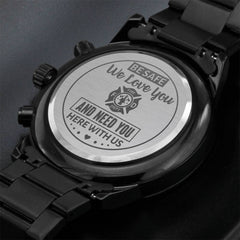 To My Firefighter Husband Need You Here With Us (Charcoal Black) – Men's Watch - Baker's General Store
