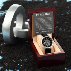 To My Man Life, Love, Best Friend – Luxury Openwork Watch - Baker's General Store