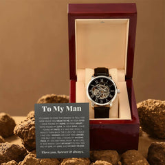 To My Man Life, Love, Best Friend – Luxury Openwork Watch - Baker's General Store