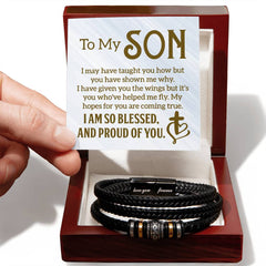 To My Son - Mens Leather Bracelet - Baker's General Store